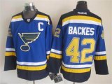 St Louis Blues 42# David Backes blue reebok hockey Jerseys C patch