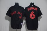 2017 Toronto Blue Jays 6# Marcus Stroman black majestic baseball jersey