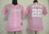 Atlanta Braves 22 Heyward Pink MLB Women Jerseys