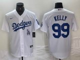 Los Angeles Dodgers #99 Kelly Nike white majestic baseball Jersey-BD 01