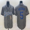 Nike Los Angeles Dodgers #5 Freddie Freeman Hemp gary baseball jerseys Joint name-BD 02