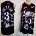 Philadelphia 76ers 3# Allen Iverson black throwback nba jerseys-CY