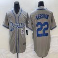 Nike Los Angeles Dodgers #22 Clayton Kershaw gray majestic baseball Jerseys Joint name -BD 01