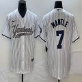 Nike New York Yankees #7 Mickey Mantle white majestic baseball Jersey Joint name 01