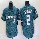 American League Texas Rangers #2 Marcus Semien Nike Teal 2023 MLB All-Star Game Jersey