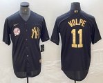 Nike New York Yankees #11 Anthony Volpe black gold majestic baseball Jerseys