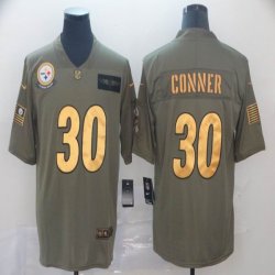 Pittsburgh Steelers #30 James Conner gold green Nike Camo 2019 Salute to Service Limited Jersey