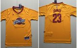 Cleveland Cavaliers 23 LeBron James yellow nba basketball shorts jersey