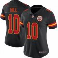 Women Nike Kansas City Chiefs #10 Hill black Color Rush Limited Jerseys