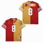 San Francisco 49ers #8 Steve Young Red yellow splits throwback NFL jersey