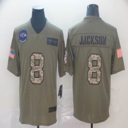 Baltimore Ravens #8 Lamar Jackson Nike Camo 2019 Salute to Service Limited Jersey-BD