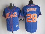 New York Mets #28 Daniel Murphy Blue Alternate Home New Cool Base Stitched Baseball Jersey