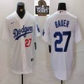 Nike Los Angeles Dodgers #27 Trevor Bauer white MLB baseball Jersey 01