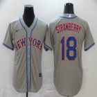 Nike New York Mets #18 Darry Strawberry gray majestic baseball jerseys