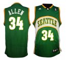 Seattle Supersonics 34# Ray Allen Soul Swingman Stiched Green Jersey