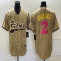 Nike San Diego Padres #2 Xander Bogaerts beige MLB Baseball jerseys Joint name-BD 02