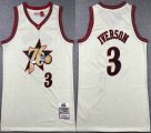 Philadelphia 76ers 3# Allen Iverson beige throwback nba jersey-XD