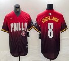 Nike Philadelphia Phillies #8 Nick Castellanos red majestic baseball jersey city version 03