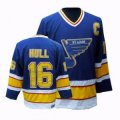 CCM St.Louis Blues 16 Hull Blue Throwback NHL Hockey Jersey