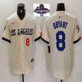 2024 World Series Champions Nike Los Angeles Dodgers #8 Kobe Bryant beige fashion MLB baseball Jersey 02