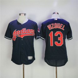 Indians #13 Omar Vizquel dark blue Flexbase Authentic Collection Jersey