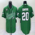 Nike Philadelphia Eagles #20 Brian Dawkins Green baseball jerseys Joint name C Patch-BD 01