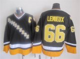 Pittsburgh Penguins #66 M.Lemieux Black CCM hockey Jersey