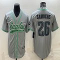 Nike Philadelphia Eagles #26 Miles Sanders gray baseball jerseys Joint name-BD