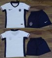 2024-2025 England team white blue kid soccer jerseys home