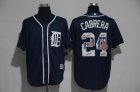 2017 Detroit Tigers #24 Miguel Cabrera dark blue Majestic baseball jerseys