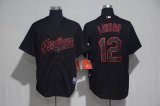 2017 Cleveland Indians #12 Francisco Lindor black baseball jersey