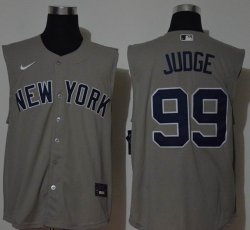 Nike New York Yankees #99 Aaron Judge gray majestic baseball Jersey with not sleeves