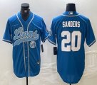 Nike Detroit Lions #20 B.Sanders blue baseball Joint name -BD 02