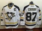 2015 Pittsburgh Penguins #87 Sidney Crosby white ice hockey jersey C patch