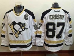 2015 Pittsburgh Penguins #87 Sidney Crosby white ice hockey jersey C patch