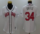 Women Boston Red Sox #34 David Ortiz white majestic baseball Jerseys-BD