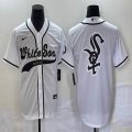 Nike Chicago White Sox blank white majestic baseball jersey Joint name -BD 07