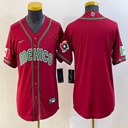 Youth 2023 World Cup Mexico blank red majestic baseball jerseys 13