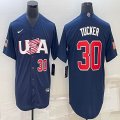 2023 World Cup #30 Kyle Tucker blue USA majestic baseball jerseys