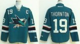 2014 Reebok San Jose Sharks #19 Joe Thornton Green NHL Jersey C patch