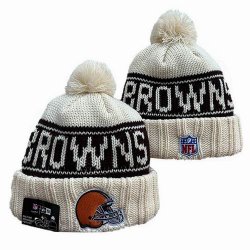 2024 Cleveland Browns beige black NFL Sports Cuffed Knit Hats 01