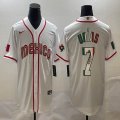 2023 World Cup Mexico #7 Julio Urias white green red majestic baseball jerseys 13