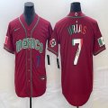 2023 World Cup Mexico #7 Julio Urias red majestic baseball jerseys 66