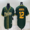 Nike Green Bay Packers #12 Aaron Rodgers Green yellow baseball jerseys Joint name-BD