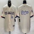 Nike Los Angeles Dodgers blank beige fashion MLB Baseball jerseys -BD 05