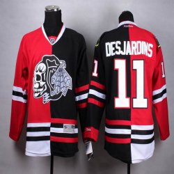 Andrew Desjardins Jersey #11 Black red split Chicago Blackhawks Jerseys