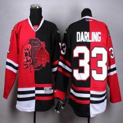 Scott Darling jersey #33 Black red split Chicago Blackhawks Jerseys(1)