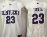 NCAA Kentucky Wildcats #23 Anthony DAVIS white College Basketball Jersey