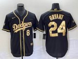 Nike Los Angeles Dodgers #24 Kobe Bryant black gold majestic baseball jerseys -BD