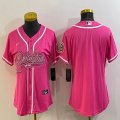 Women Nike Miami Dolphins blank pink baseball jerseys Joint name-BD